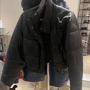 Zara Crop Black Puffer Jacket